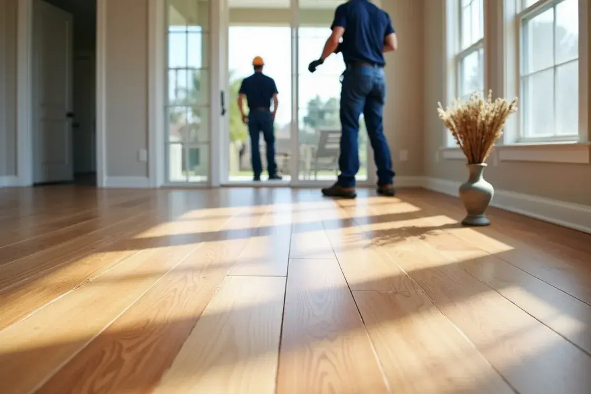 Waterproof vinyl plank installed in a family room of a 2000s home in Asbury Lake, FL
