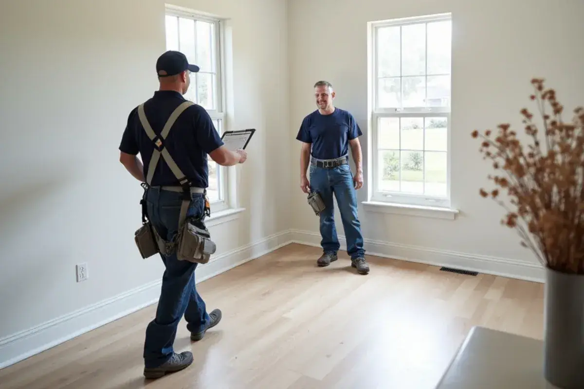 Finished plank floor ready for a move-in walkthrough in an Atlantic Beach, FL rental